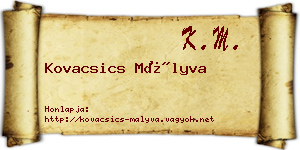 Kovacsics Mályva névjegykártya